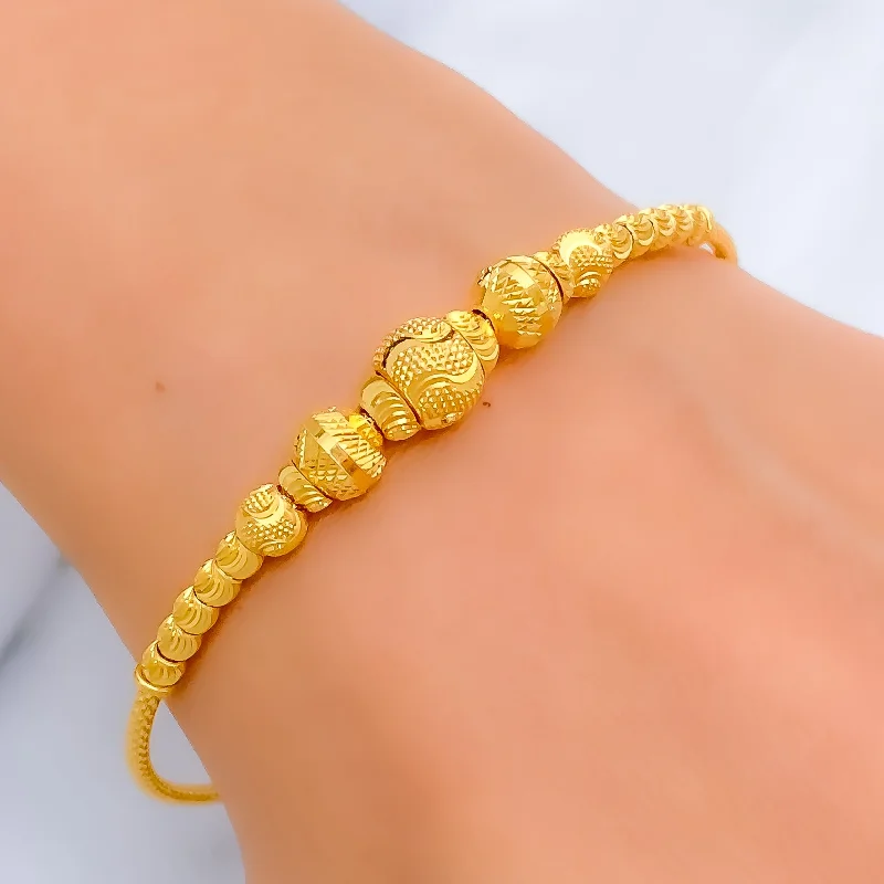 Women’s luxury bracelets-Impressive Artistic 22k Gold Bangle Bracelet