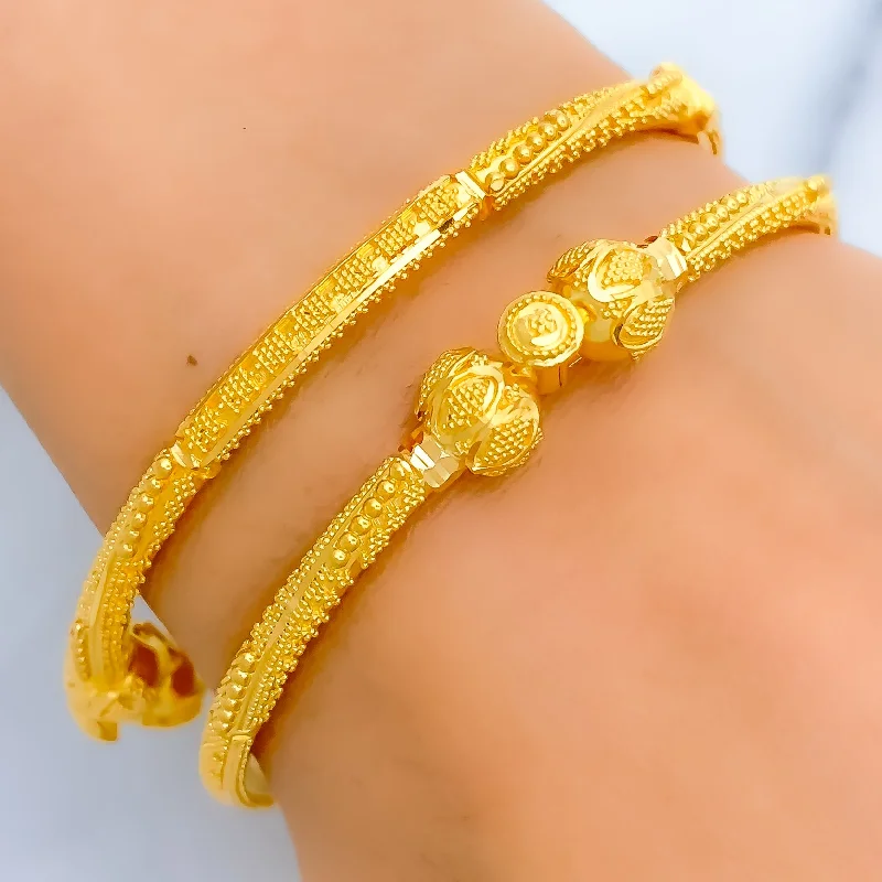 Women’s bangles-Delicate High Finish 22k Gold Pipe Bangles