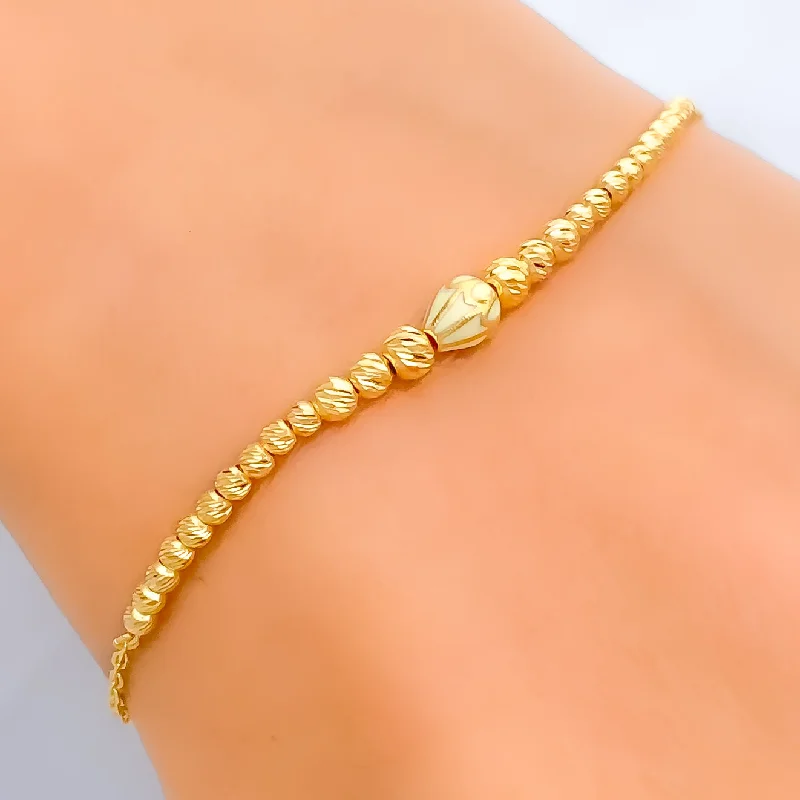 Women’s modern bangles-Ethereal Dainty 21k Gold Bracelet