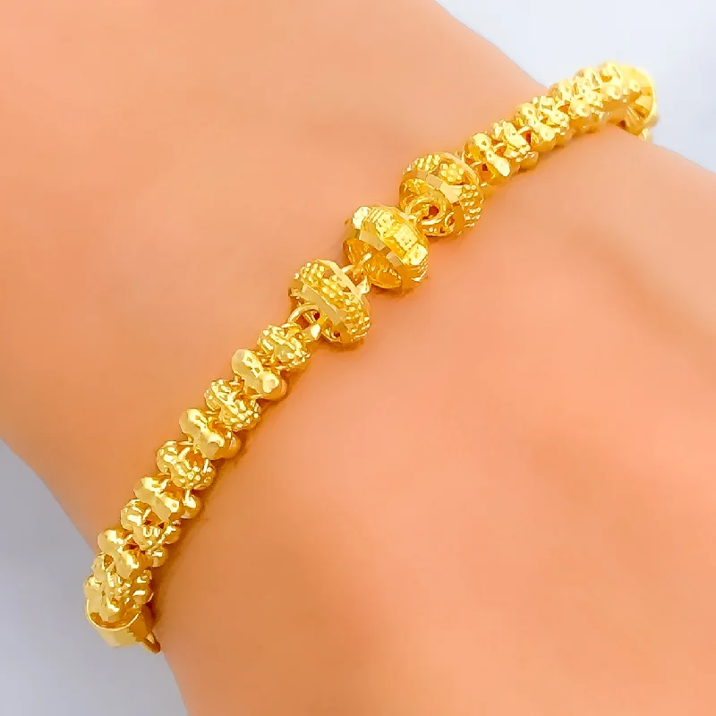 Women’s chic bangles-Graceful Multi-Bead 22k Gold Bracelet