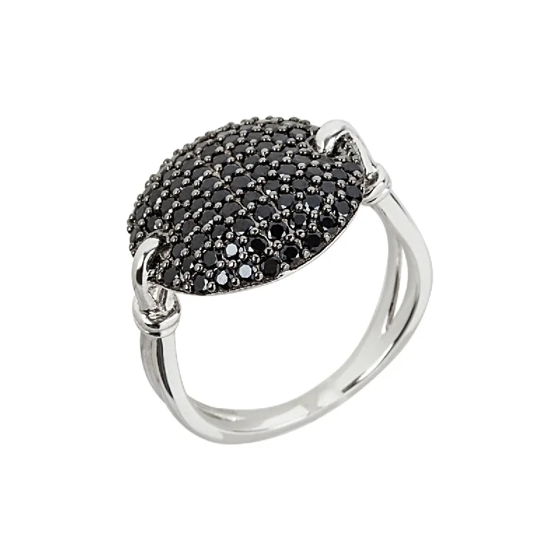 Women’s affordable rings-925 Sterling Silver Black Spinel Ring