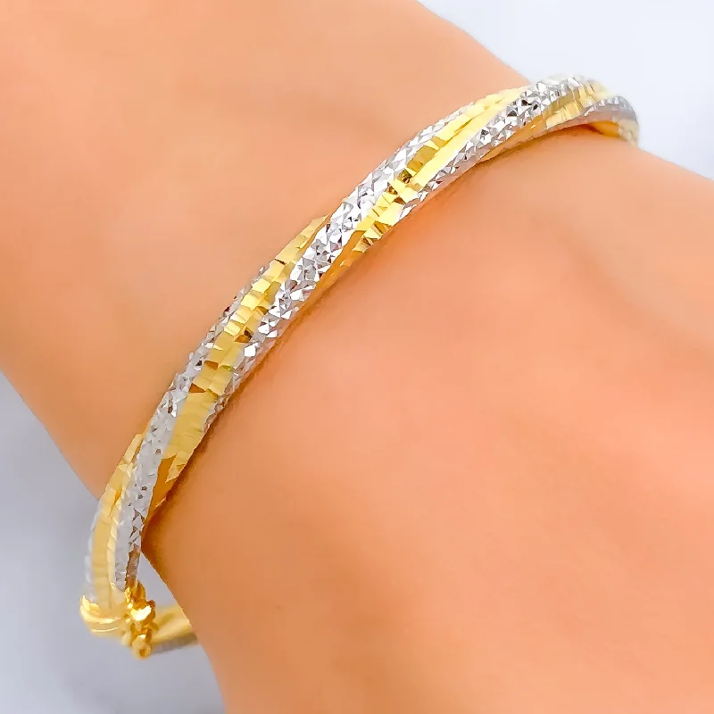 Women’s lucky bracelets-Opulent Glowing 22k Gold Bangle Bracelet