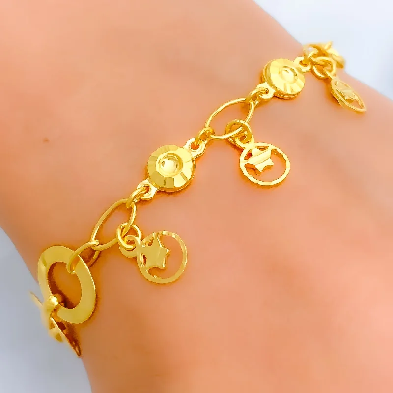 Women’s trendy bracelets-Interlinked Star Charm Bracelet