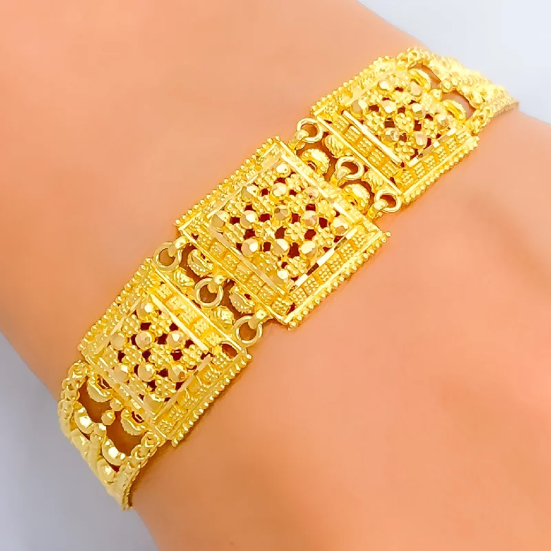 Women’s personalized bangles-Grand Shimmering 22k Gold Bracelet