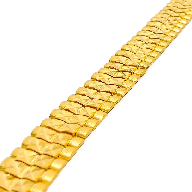 Women’s sapphire bracelets-Decadent Vibrant 22K Gold Men's Bracelet