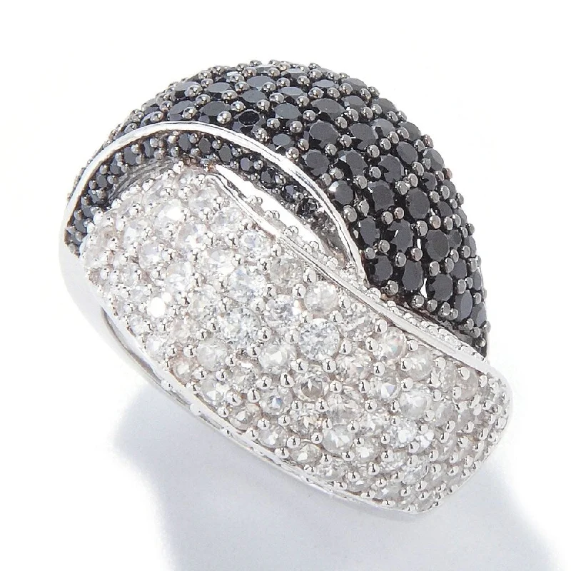 Women’s diamond wedding rings-925 Sterling Silver Black Spinel Ring