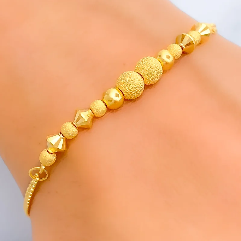 Women’s twisted bracelets-Blooming Multi-Bead 22K Gold Bracelet