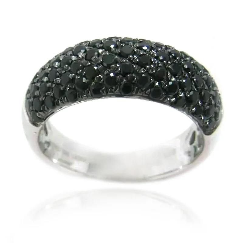 Women’s sapphire rings-925 Sterling Silver Black Spinel Band Ring