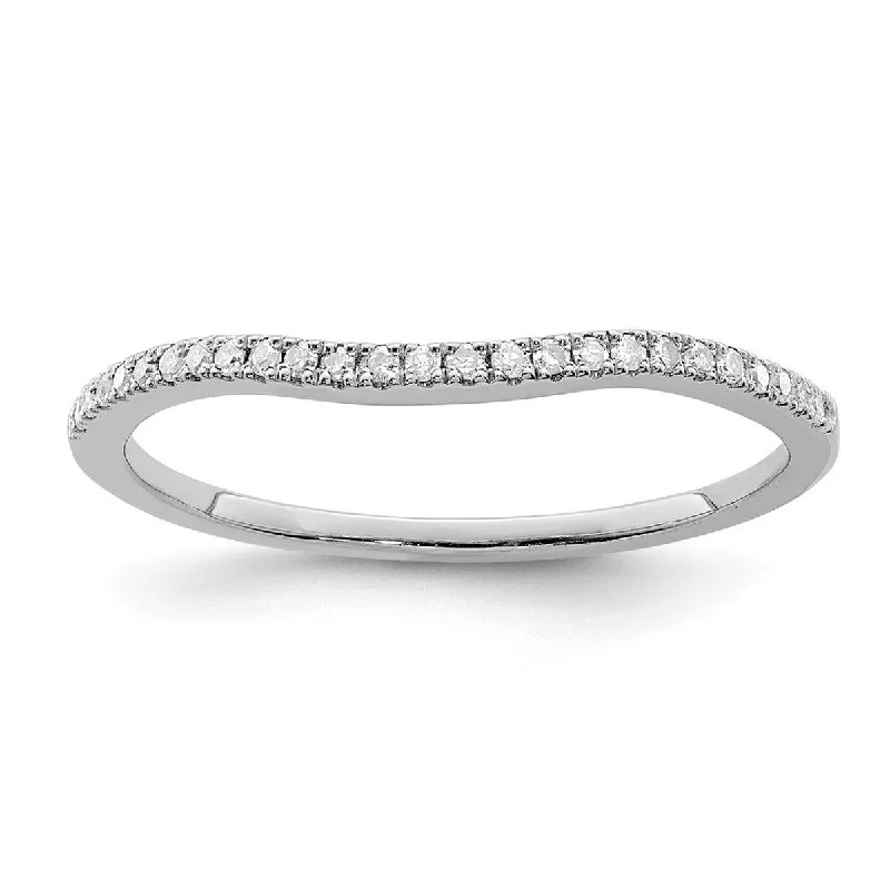 Women’s halo rings-Curata 925 Sterling Silver Polished Prong set Closed back Rhodium Plated Diamond Wrap Ring