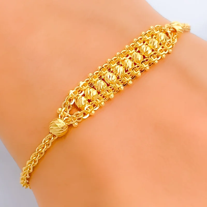 Women’s birthstone bracelets-Charming Ethereal 22K Gold Bracelet