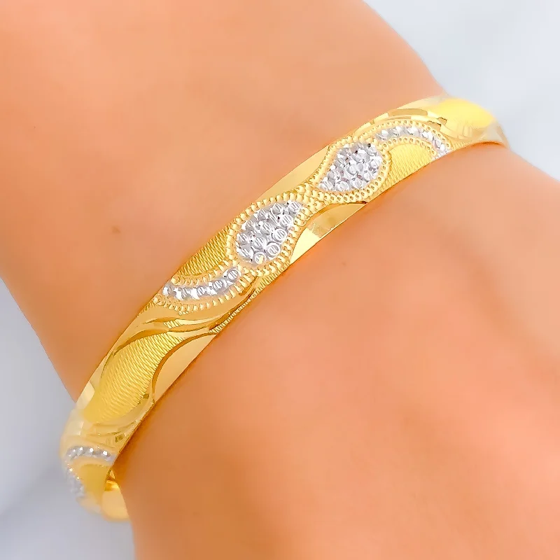 Women’s personalized bangles-Eternal Radiant 22k Gold Bangle