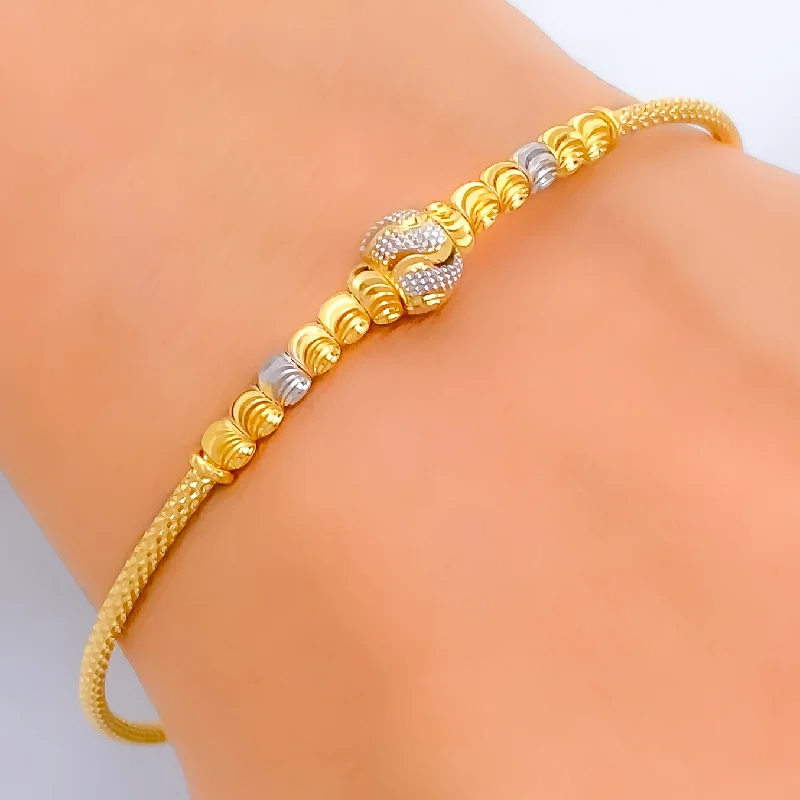 Women’s beaded bracelets-Majestic Decorative 22k Gold Bangle Bracelet