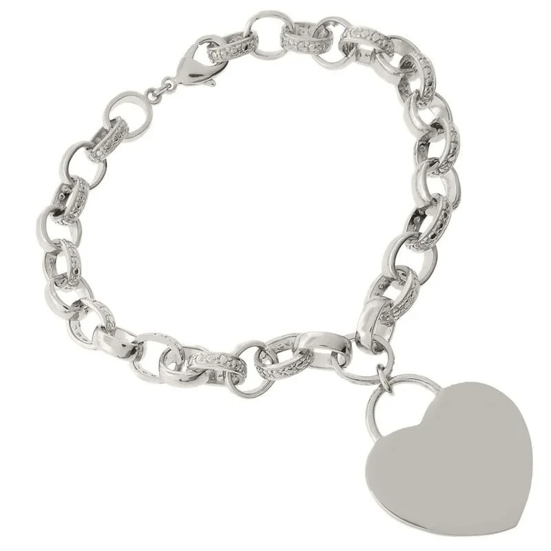 Women’s multi-strand bracelets-Victoria Townsend Silver Plated Diamond Accent Heart Tag Bracelet