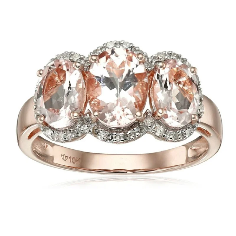 Women’s amethyst rings-Platinum O/ Silver 2.67Ctw Morganite Ring