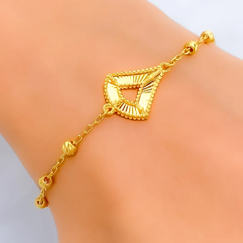 Women’s engraved bracelets-Delightful Bright  21k Gold Bracelet