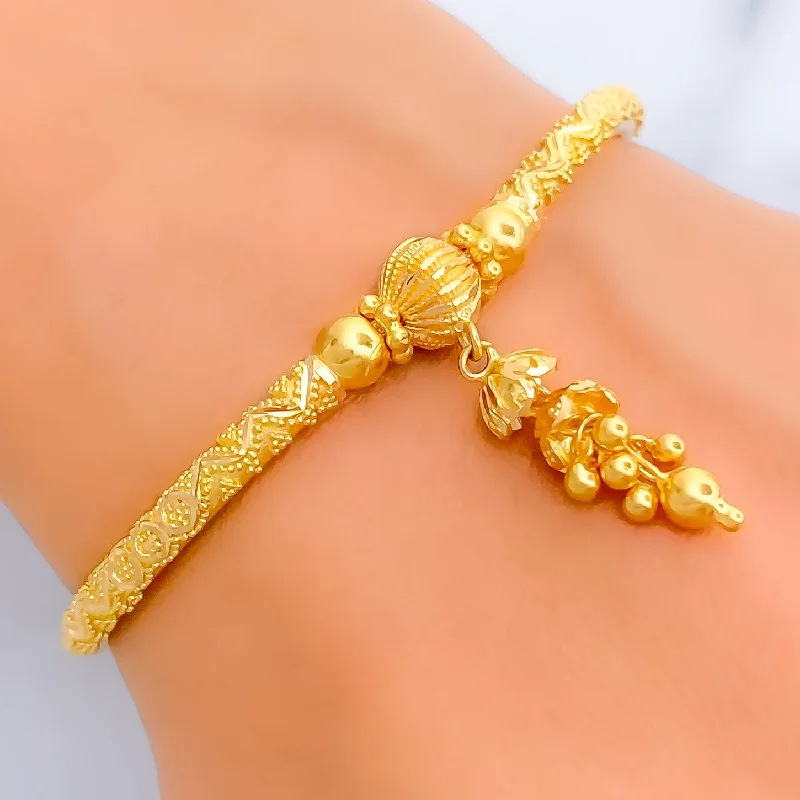 Women’s pearl bangles-Jazzy Chic 22k Gold Bracelet