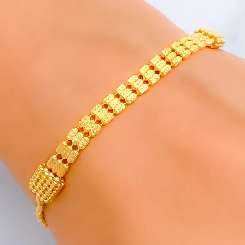 Women’s trendy bangles-Intricate Classy 22K Gold Bracelet